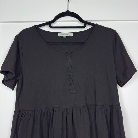 Angel Maternity Tiered Mini Black Maternity Short Sleeve Dress Size Medium - Picture 4 of 11